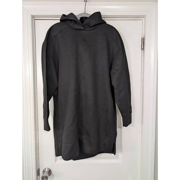 COS‎ Hooded Sweatshirt Mini Dress women's XS black scuba oversized modern - Picture 1 of 8